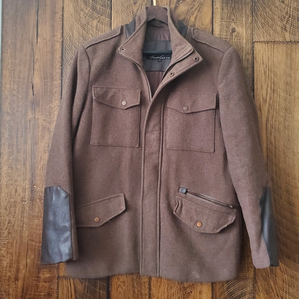 Kenneth Cole small men's wool blend jacket brown